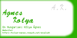 agnes kolya business card