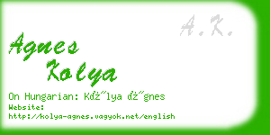 agnes kolya business card